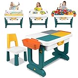 YARDIN Kindertisch mit Stühle Set 5-in-1 Kinder Tisch...